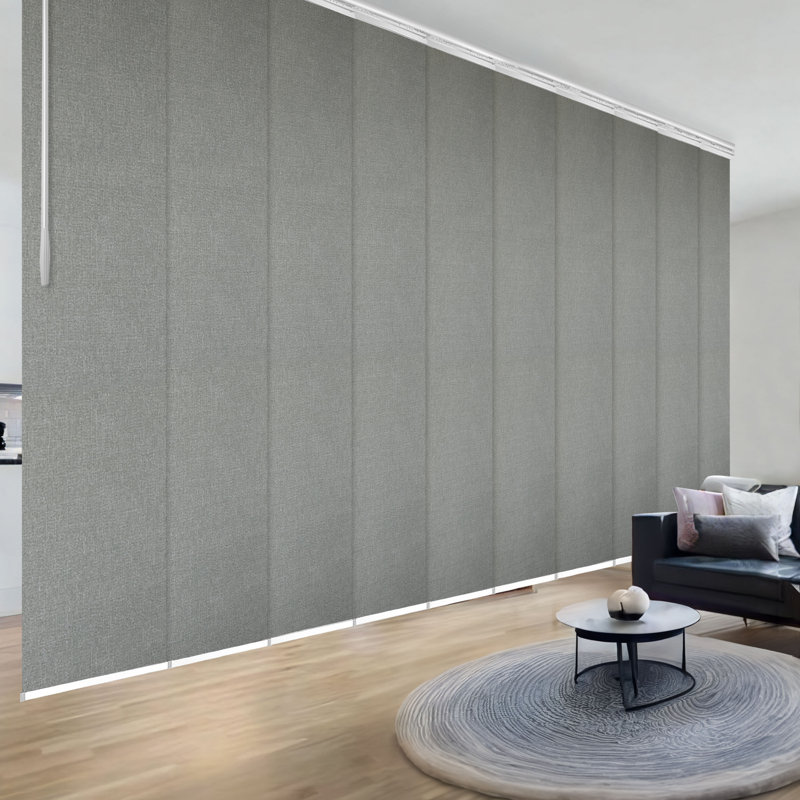 Rail extensible double à panneau blanc 10 panneaux 120 x 220 po x H 94 po Charlotte, largeur de panneau 23,5 po