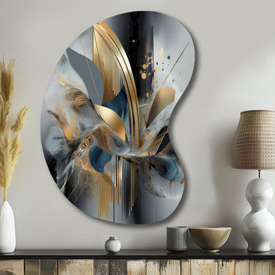 Soft Colors Marble Abstract II - Asymmetrical Abstract Marble Metal Wall Decor, Unique Shape Metal Wall Sculpture Print
