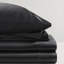 Drap-housse noir luxueux 100% satin, 7 plis
