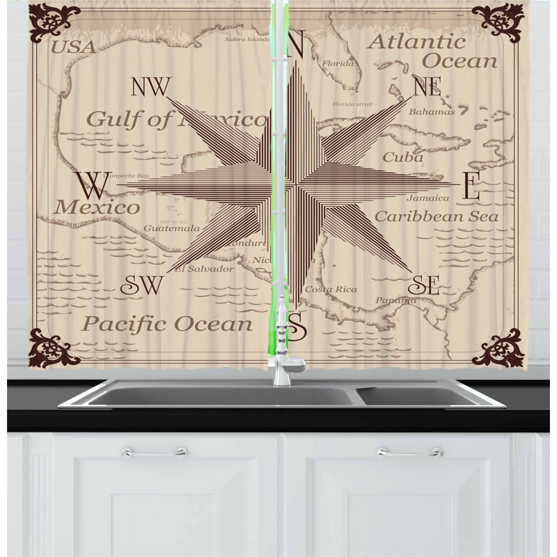 Geometric Pointed Kitchen Curtain