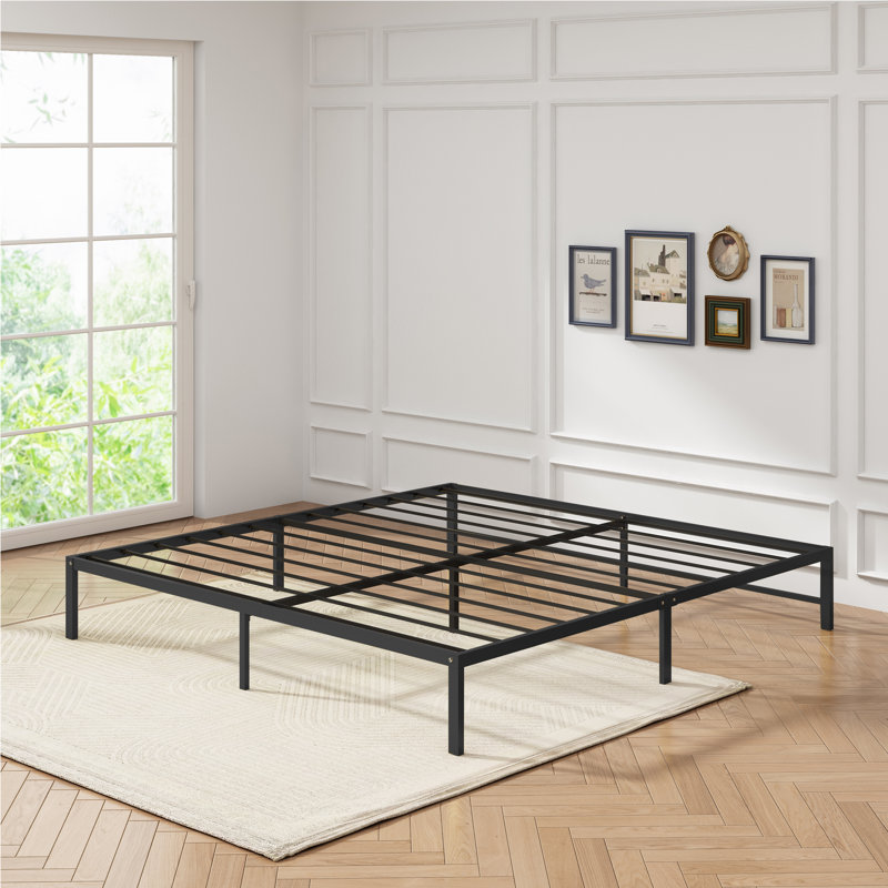 Metal Platform Bed Frame, Black, King