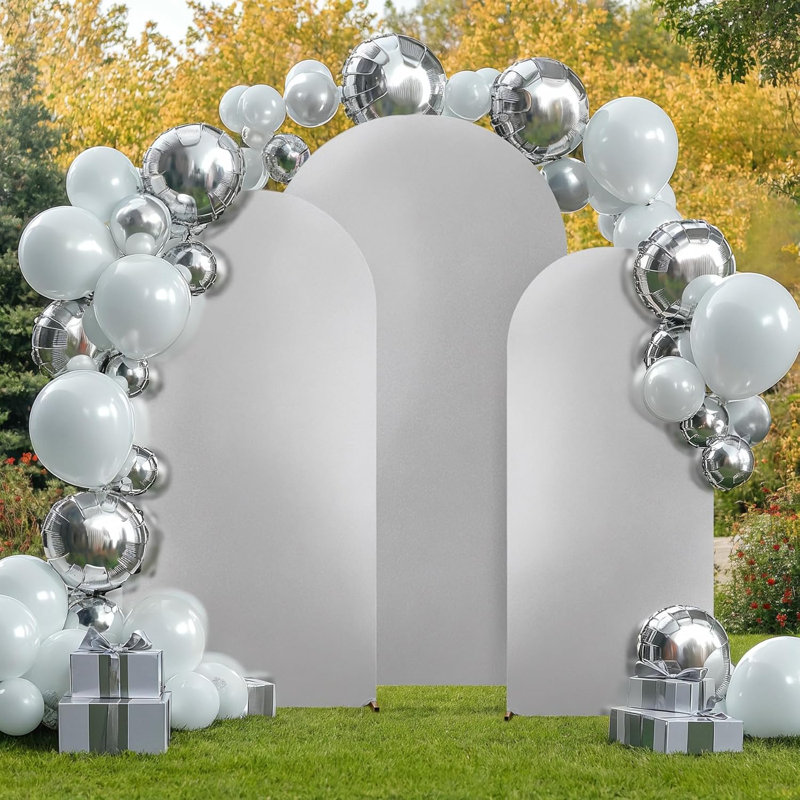 1.8m Wedding Arch Stand Round Top and Half Moon, Backdrop Stand Arch Colourful Elastic Shiny, Decorative Arches for Party, Wedding, Baby Shower, Banquet