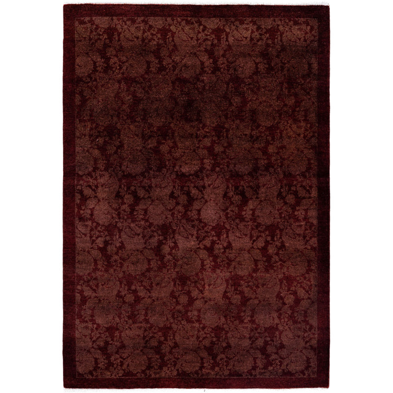 Overdyed One-of-a-Kind 4' 2" X 5' 10" Hand Knotted Area Rug