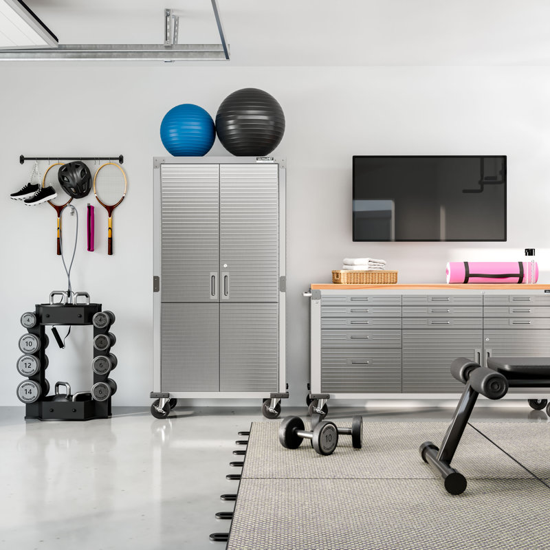 UltraHD Silver Steel Lockable Office Cabinet with Adjustable Shelving
