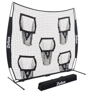 Football Throwing Net, Quarterback Training Equipment with 5 Target Pockets