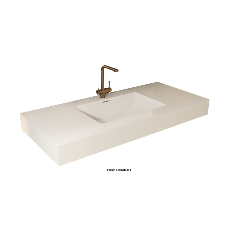 Travertin blanc sans joint de 91 cm, Beige