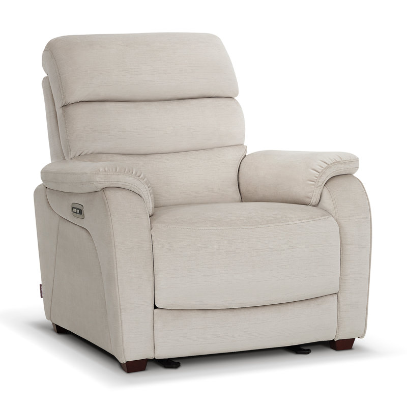 Zero Wall-Hugger Power Recliner Chair with Adjustable Headrest, for Small Spaces and RV, Fabric, Beige