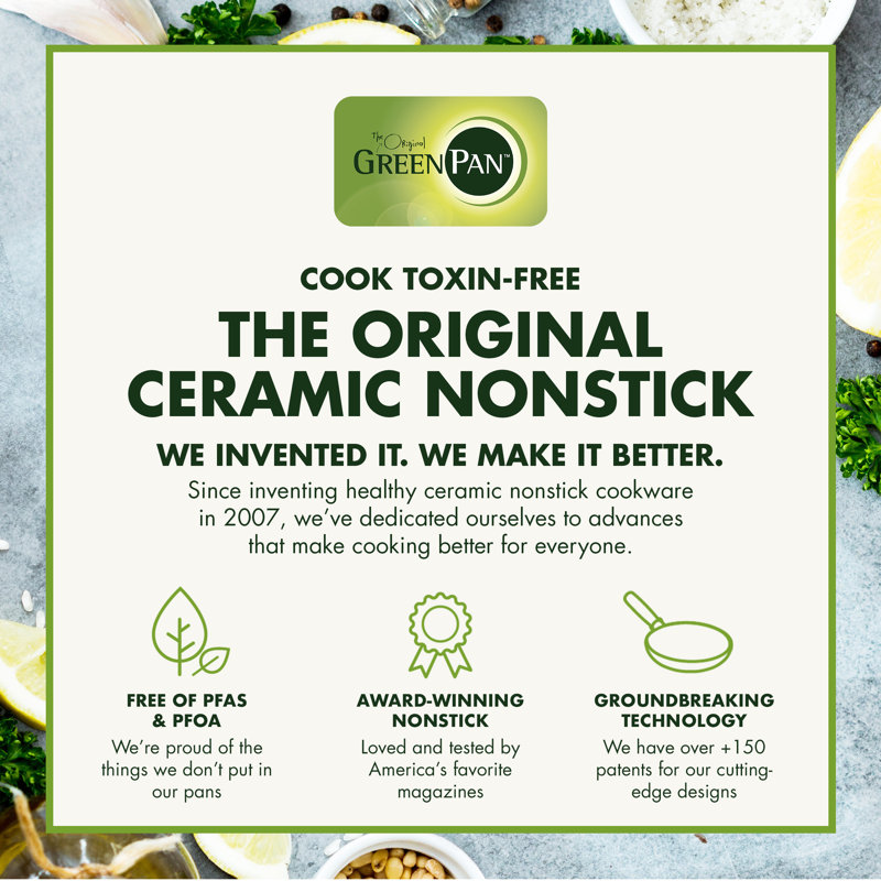 GreenPan Omega Healthy Ceramic Nonstick Fry Pan, 11"