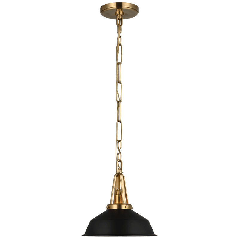 Chapman & Myers Layton Pendant, Antique Burnished Brass, Matte Black, 82.38" H x 10" W x 10" D