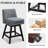 26.77 Inch Swivel Counter Height Bar Stool(Set of 1) With Open Back & Oak Wood Legs, Nailhead Trim For Pub, Bistro, Kitchen, Cafe-2052789442-2052789444