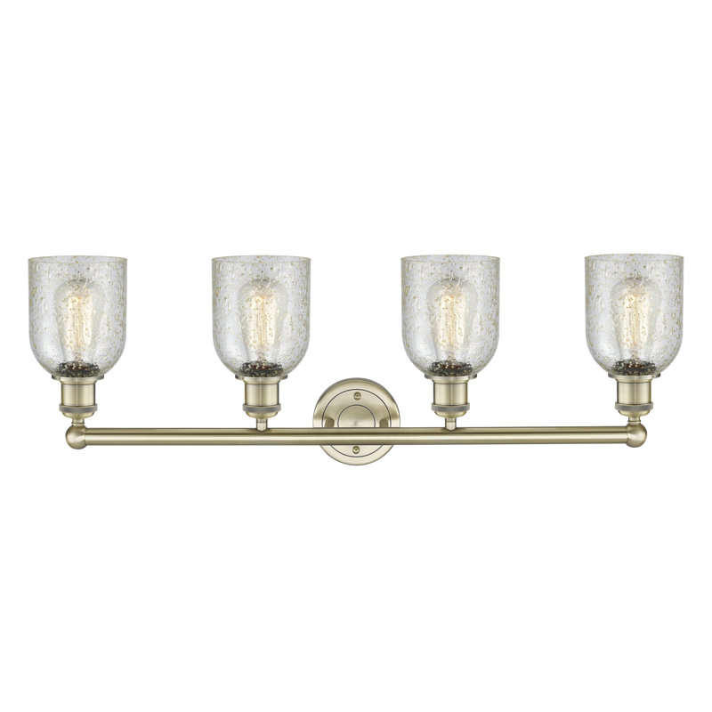 Éclairage pour meuble-lavabo 4 lumières 32 pouces Reiko, Mica, Laiton antique