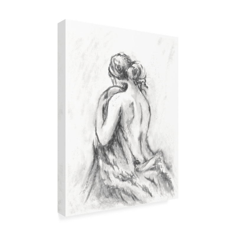 Art sur toile, ligne bolognaise et brossage, H 14 po x l 19 po