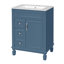 Meuble-lavabo 24 po avec lavabo en céramique, petite armoire de salle de bain, armoire moderne avec 2 tiroirs et tablette réglable