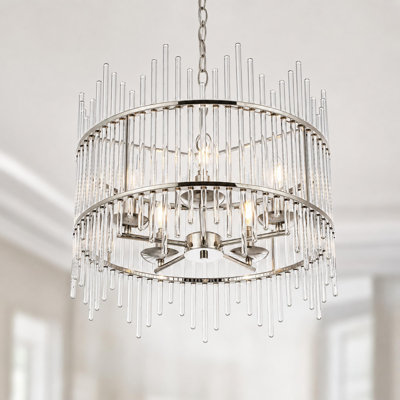 Lustre tambour en verre 5 lumières Eletto