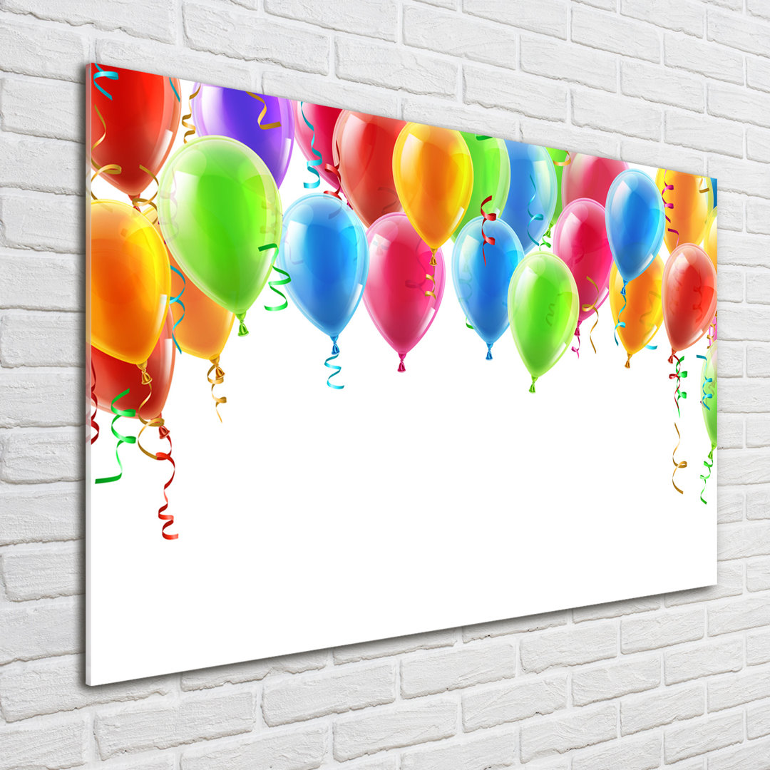 Glasbild Bunte Luftballons