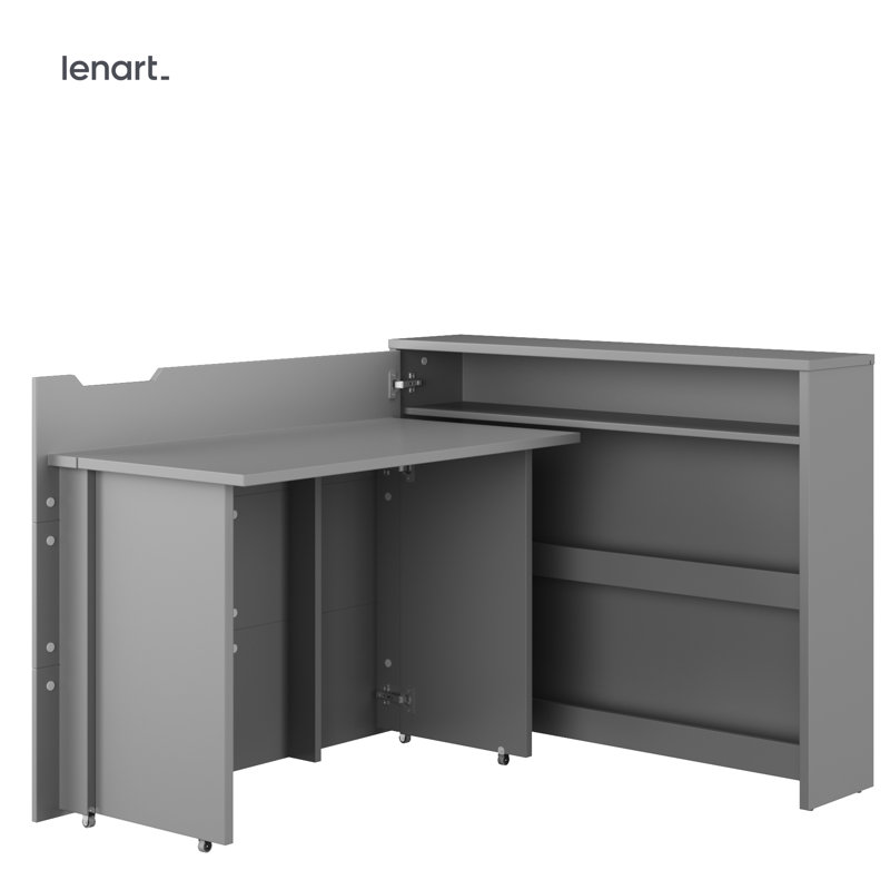 WORK CONCEPT 115Cm W L-Shape Executive Desk, Grey, Left