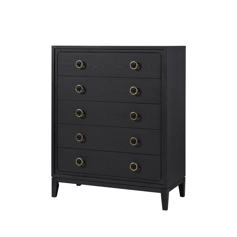 Commode 5 tiroirs au fini poivre