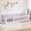 Lit simple en bois avec garde-corps-22686621