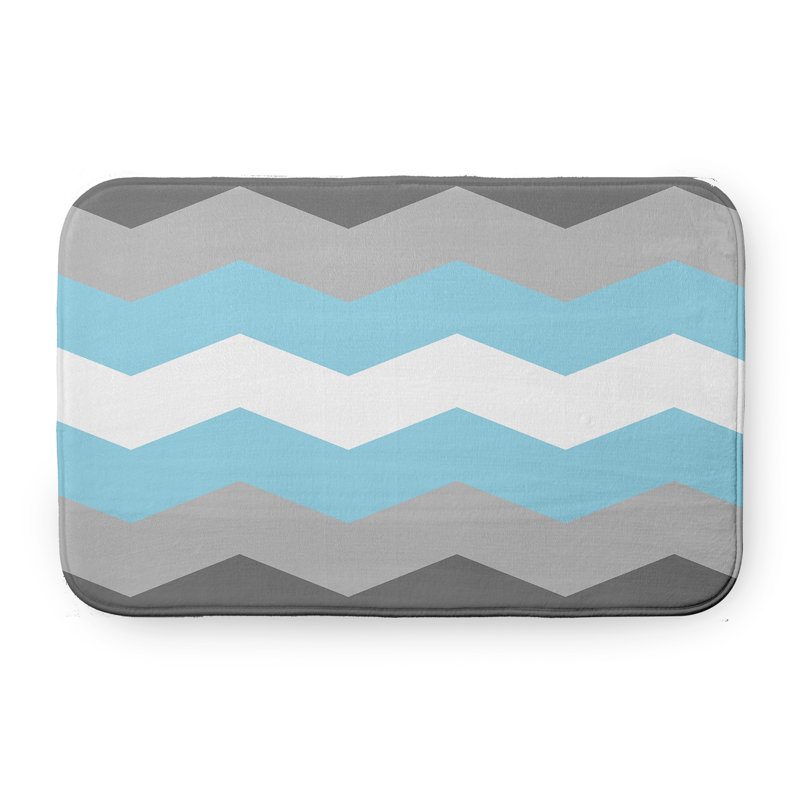 Tapis de bain Samoni, Gris / bleu