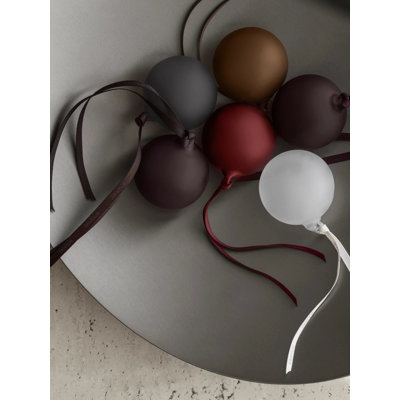 Matte Glass Ornament - Set of 6 - Assorted Colors