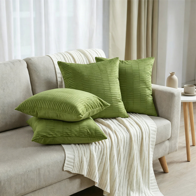 Housse de coussin en velours plissé, Avocat