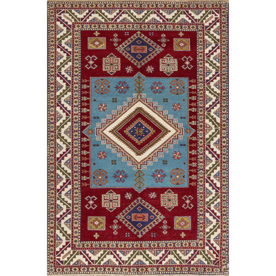 Indo Kazak Wool Southwestern Area Rug