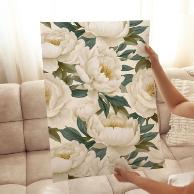 Motif floral de pivoines IV, reproduction d'art sans cadre