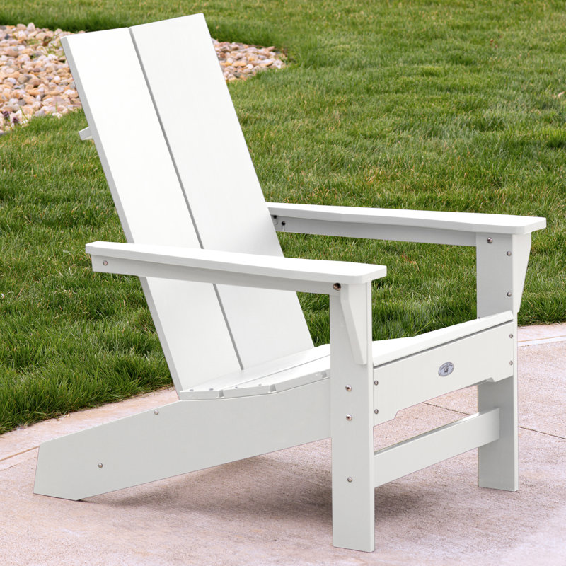Chaise Adirondack en plastique Catina, Blanc