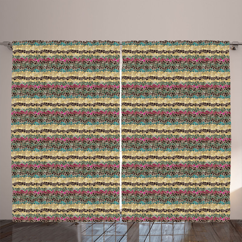 Van Polyester Semi Sheer Curtain Pair