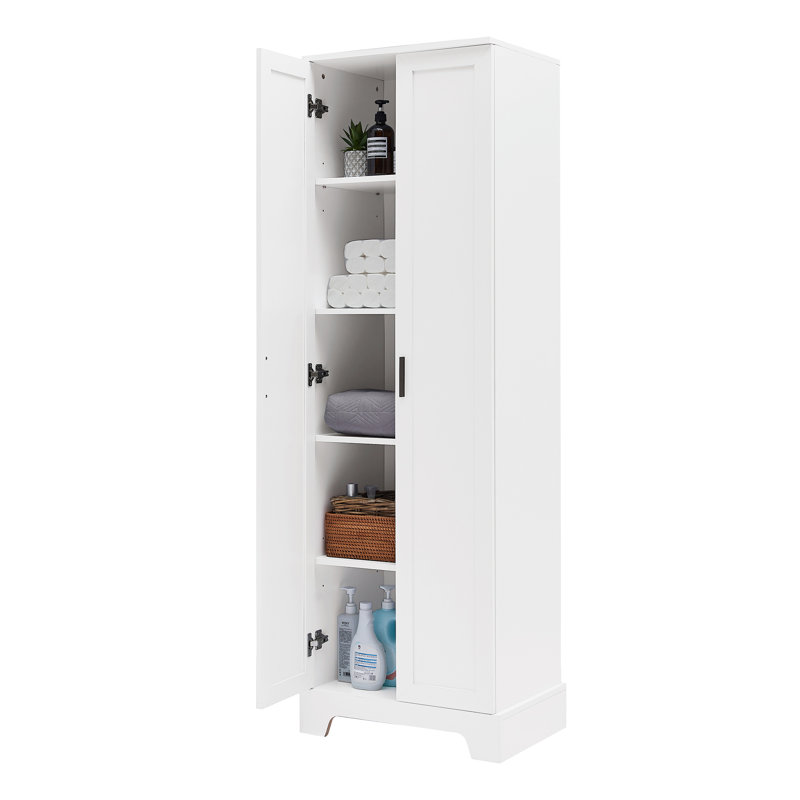 Armoire de rangement d'appoint avec tablette réglable, Blanc