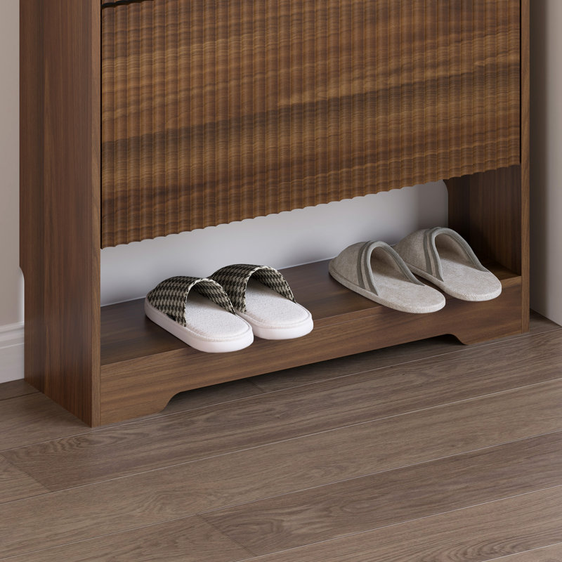 Armoire à chaussures 2 portes Wavy, Walnut