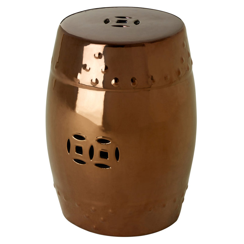 Friend Ceramic Accent Stool, Copper