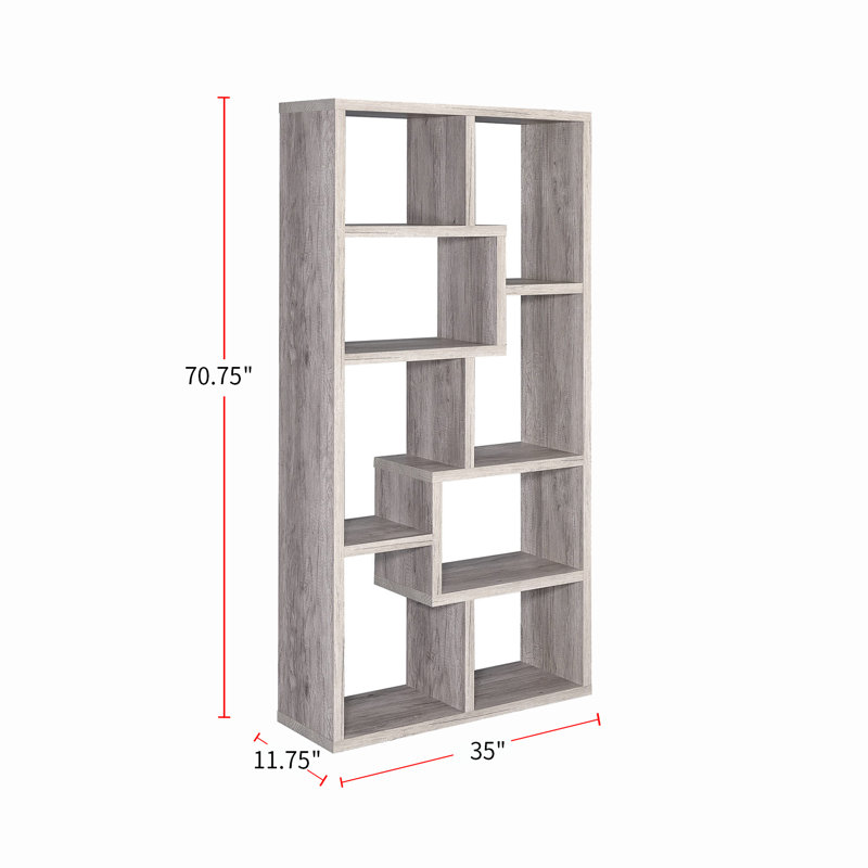 Adwolf Geometric Bookcase, Gray