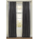 Shiam Cotton Blend Geometric Room Darkening Thermal Rod Pocket Curtain Panels