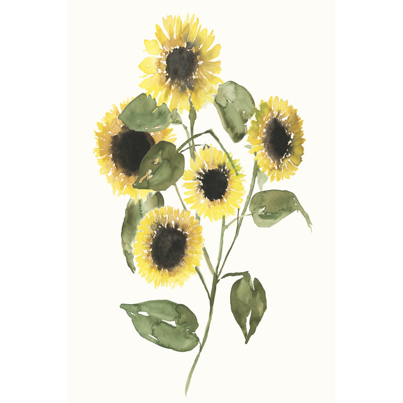 Sunflower Composition II by Jennifer Goldberger - Wrapped Canvas Painting, 122cm H x 81cm W