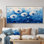 Doux pissenlit lueur dans l'aquarelle Blues I - art mural pissenlit