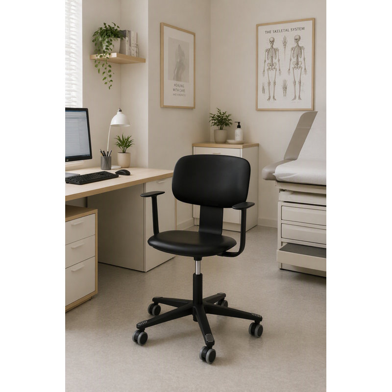 Chaise ajustable à bras fixe HœG Tion - noir, Accoudoirs fixes, Noir