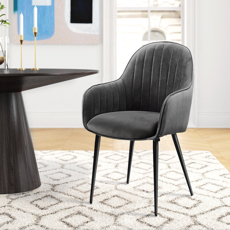Ensemble de 2 chaises avec accoudoirs Issleib, Gris foncé