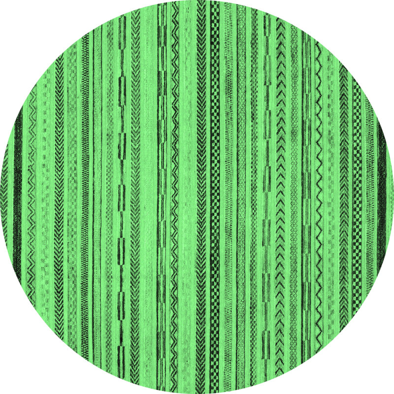 Kemaree Washable Geometric Indoor Rug, Round 6'