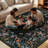     Floral Vintage Washable Black 4X6 Area Rug with Non Slip Backing - Low Pile Durable Carpet for Living Room, Bedroom, Dining Room or Office Decor-1956344211
