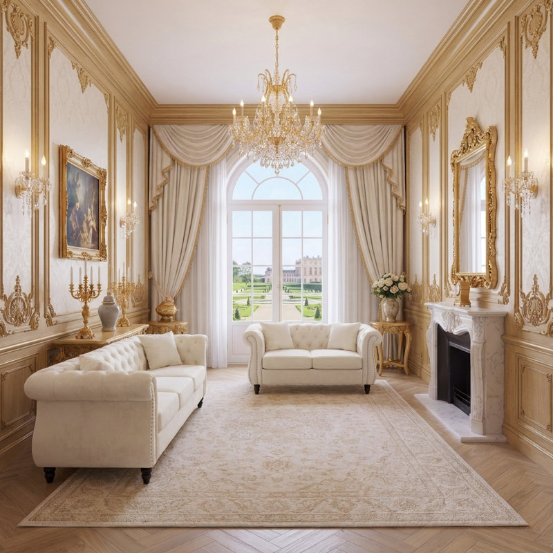 Canapé modulaire Chesterfield avec garniture cloutée et dossier capitonné, Beige