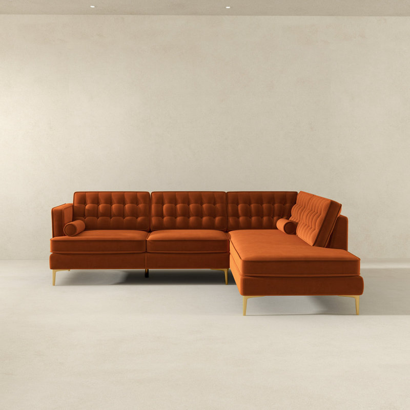 Canapé Moderne, Cuir orange