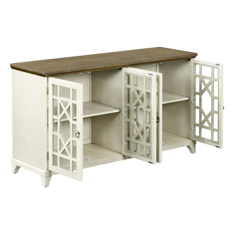 Armoire à quatre portes Beth, Oak/Cream