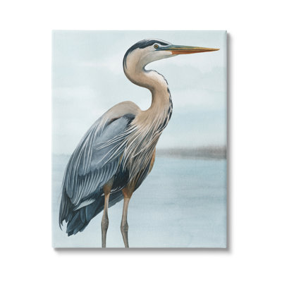 " Coastal Heron Portrait " by Grace Popp Painting Print