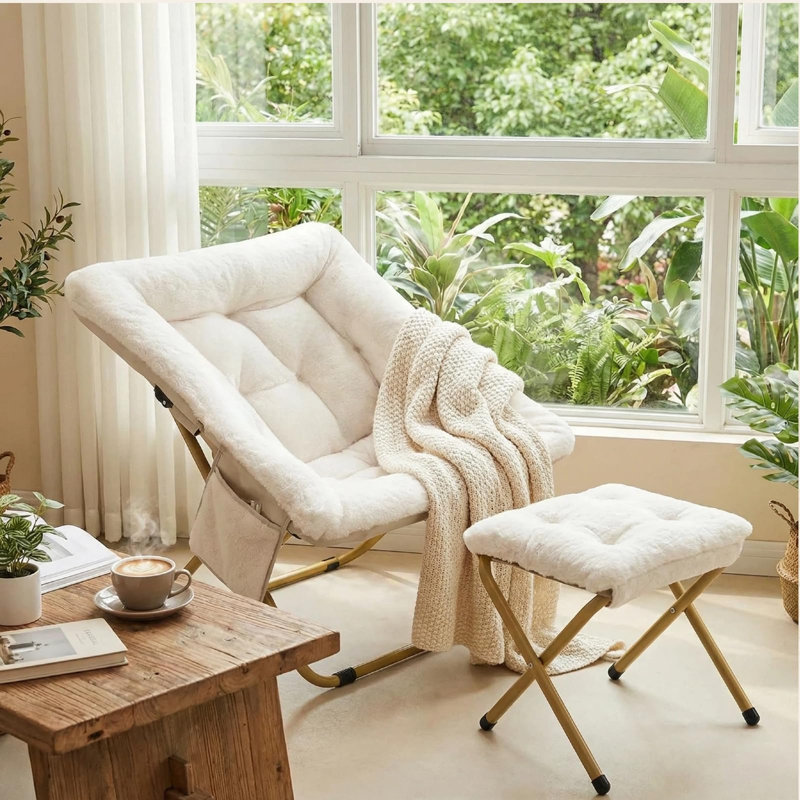 Upholstered Accent Chair, Beige