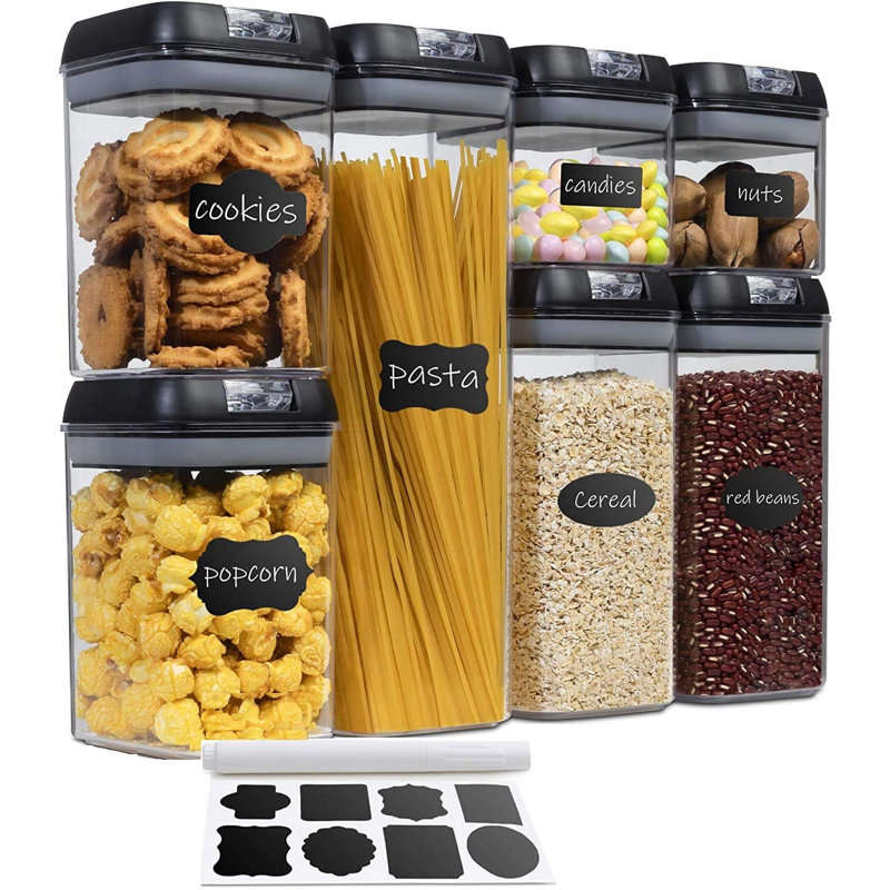 Ensemble de 7 contenants alimentaires, Noir