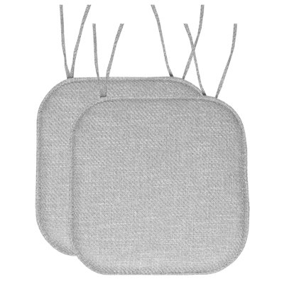 Coussin de chaise antidérapant en mousse à mémoire de forme à chevrons 16 po x 16 po avec attaches