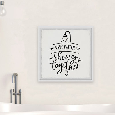 « Save Water »-impression d’art textuel sur papier encadrée