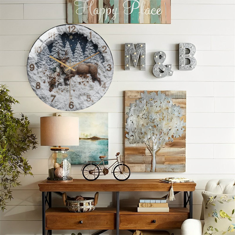 Horloge murale en verre 12 po