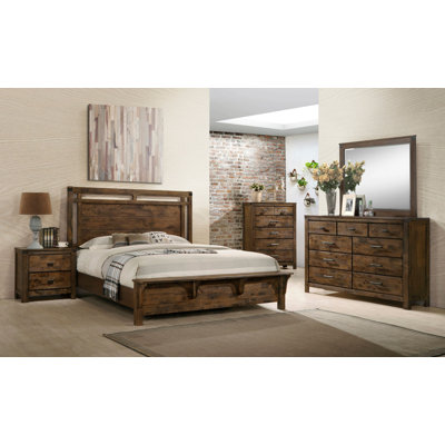 Afzaal Solid Wood 3 Piece Bedroom Set